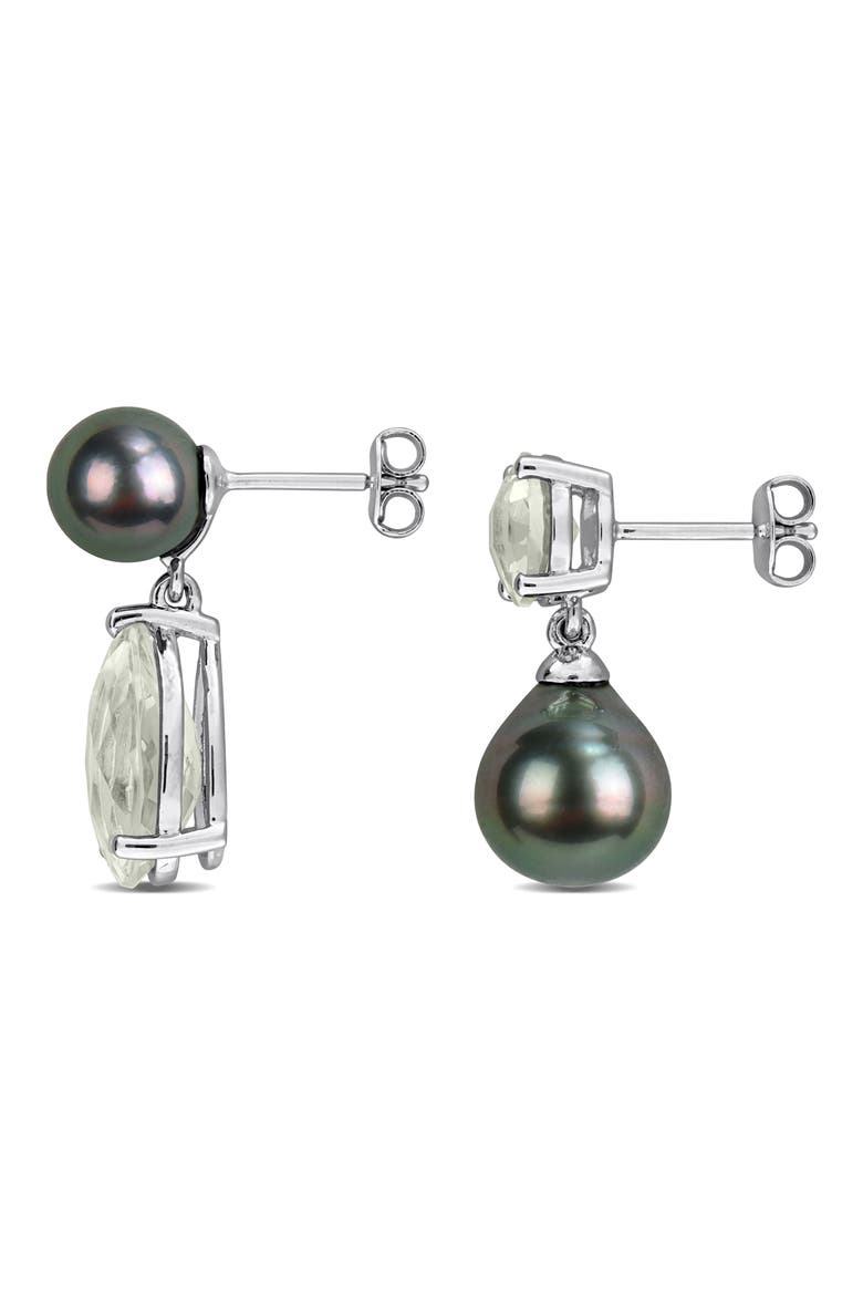 Cultured Tahitian Pearl & Stone Mismatch Drop Earrings, Alternate, color, MULTICOLOR