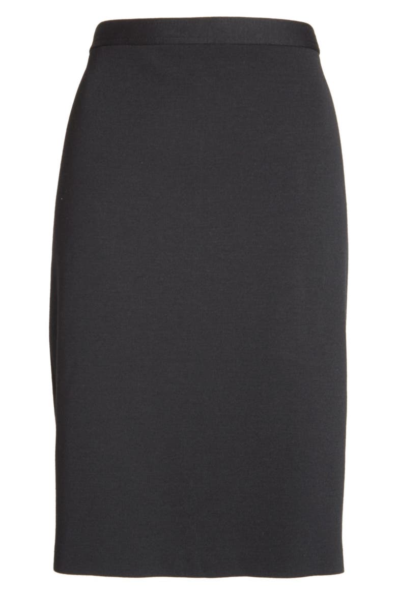 Milano Knit Pencil Skirt, Alternate, color, CAVIAR