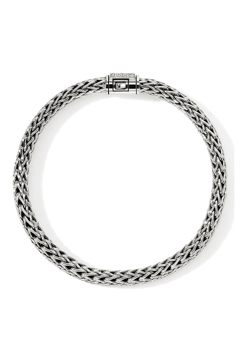 Icon Bracelet, Diamonds, 6.5mm, Alternate, color, SILVER