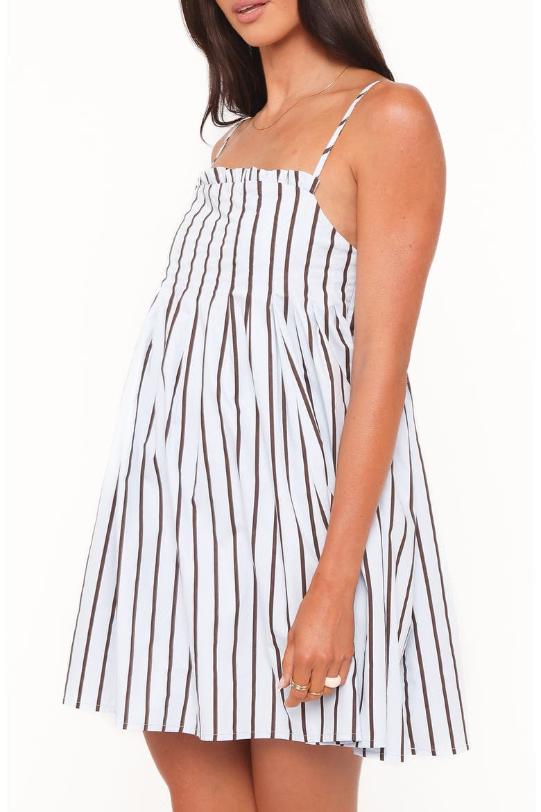 Cole Striped Minidress, Alternate, color, BLUE/ BROWN STRIPE
