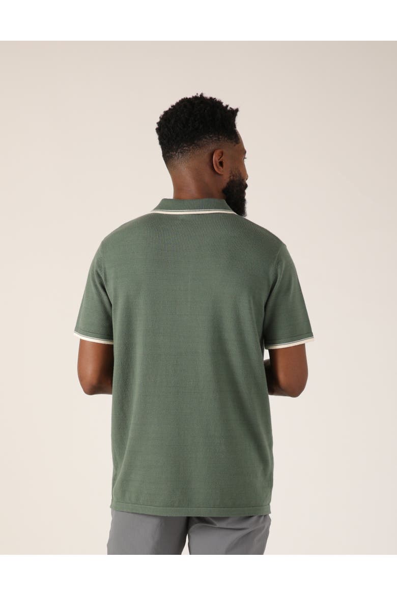 Elite Sweater Polo, Alternate, color, Smoky Basil/White