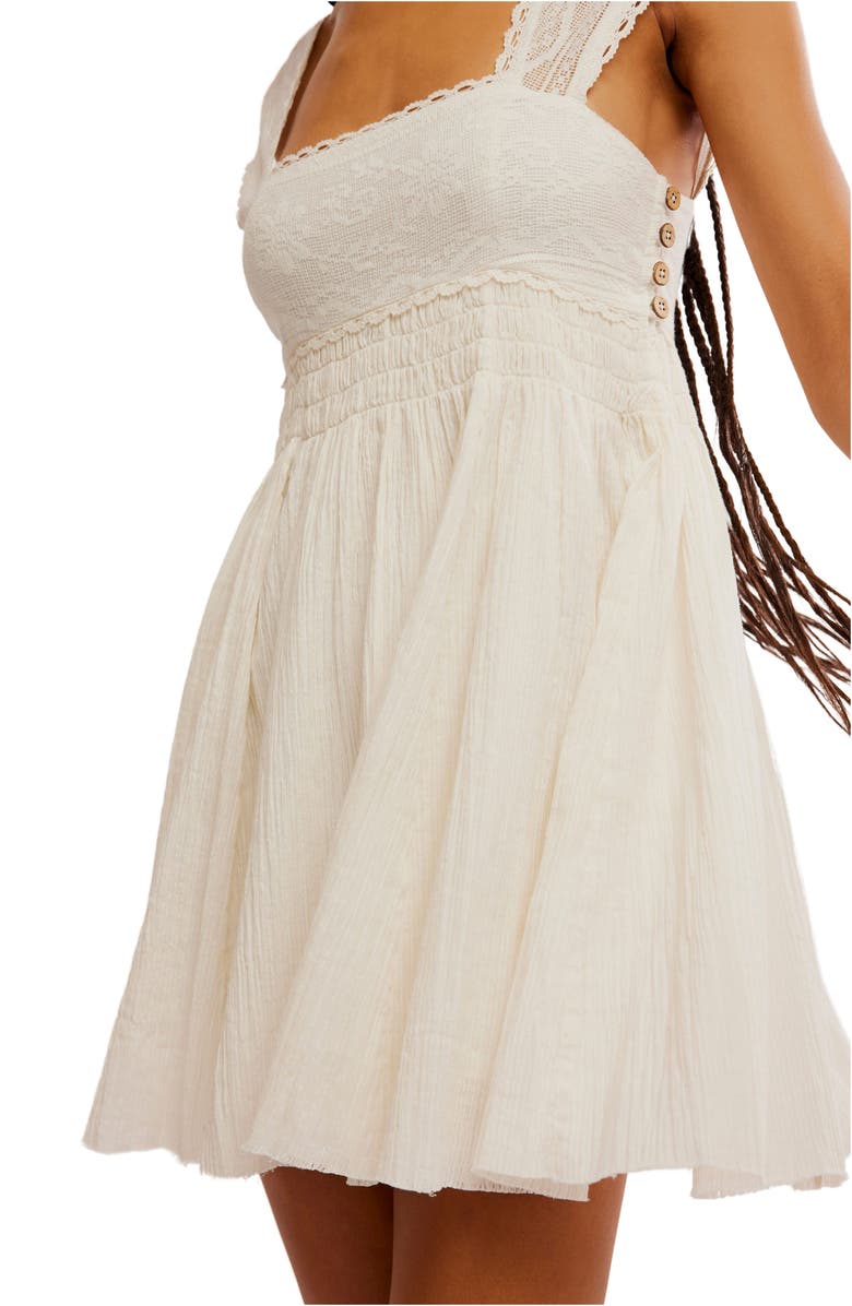 Free People Heartland Embroidered Bodice Cotton Minidress, Alternate, color, 