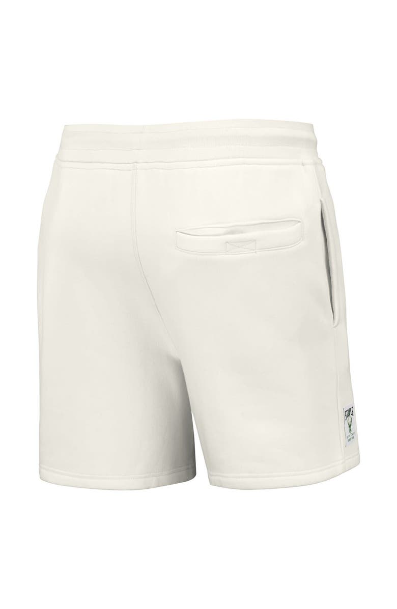 STAPLE Men's NBA x Staple Cream Milwaukee Bucks Heavyweight Fleece Shorts, Alternate, color, Cream