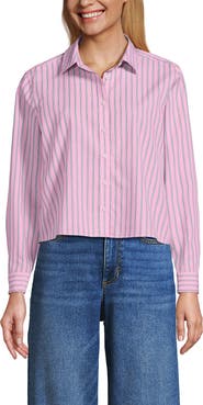 Lands' End No Iron Boxy Cropped Shirt