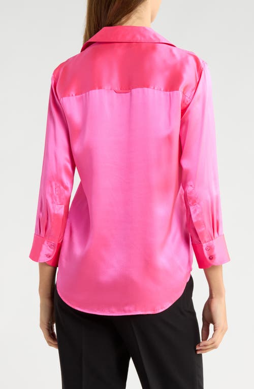L'agence Dani Silk Charmeuse Blouse In Pink