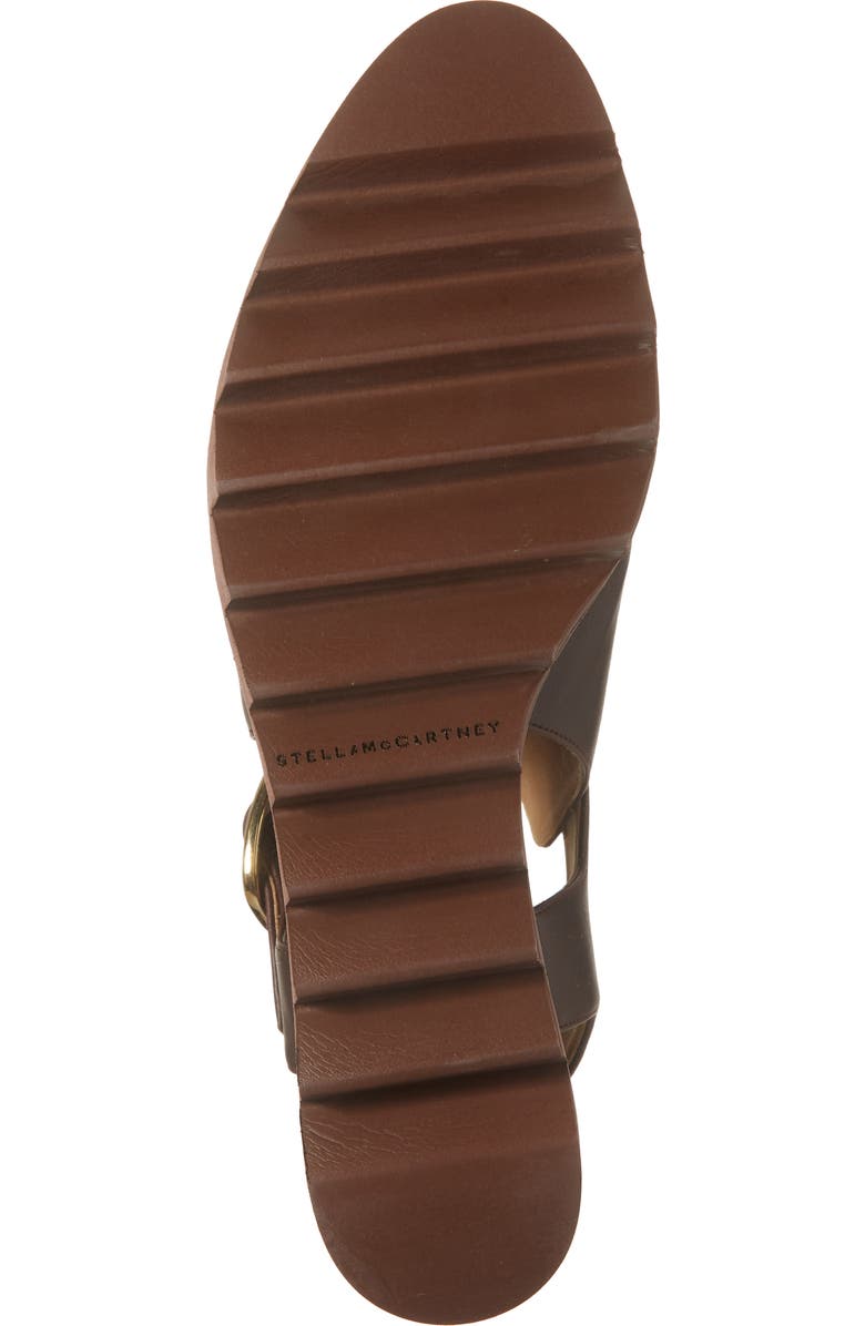 Stella McCartney Elyse Wedge T-Bar Sandal, Alternate, color, Moka