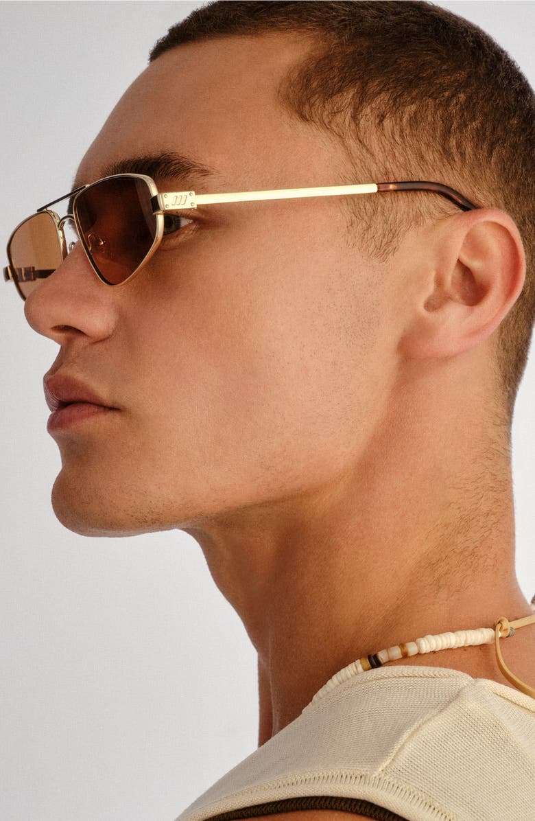 Le Specs Treausure 59mm Oval Sunglasses, Alternate, color, Gold / Chocolate Mono