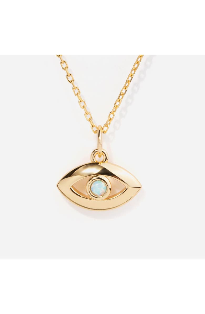Little Sky Stone Evil Eye Charm Necklace, Main, color, Gold