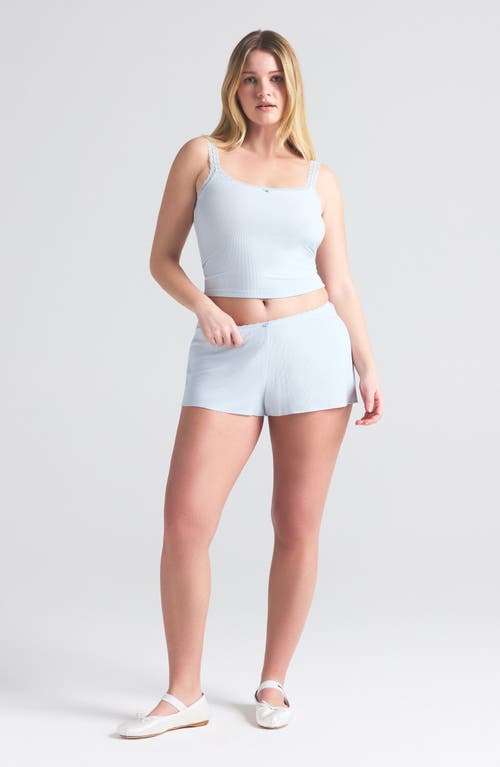 Skims Soft Lounge Lace Short Pajamas In Blue Quartz
