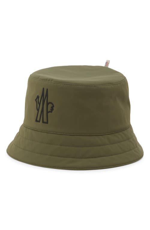 Moncler Grenoble Logo Water Resistant Bucket Hat In Russian Olive