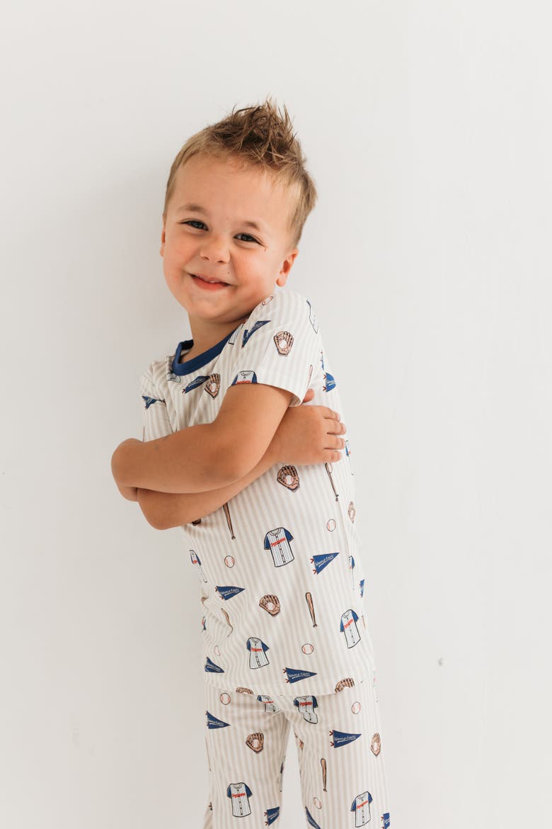 Baseball Two-Piece Sleepwear Set, Alternate, color, Blue Baseball