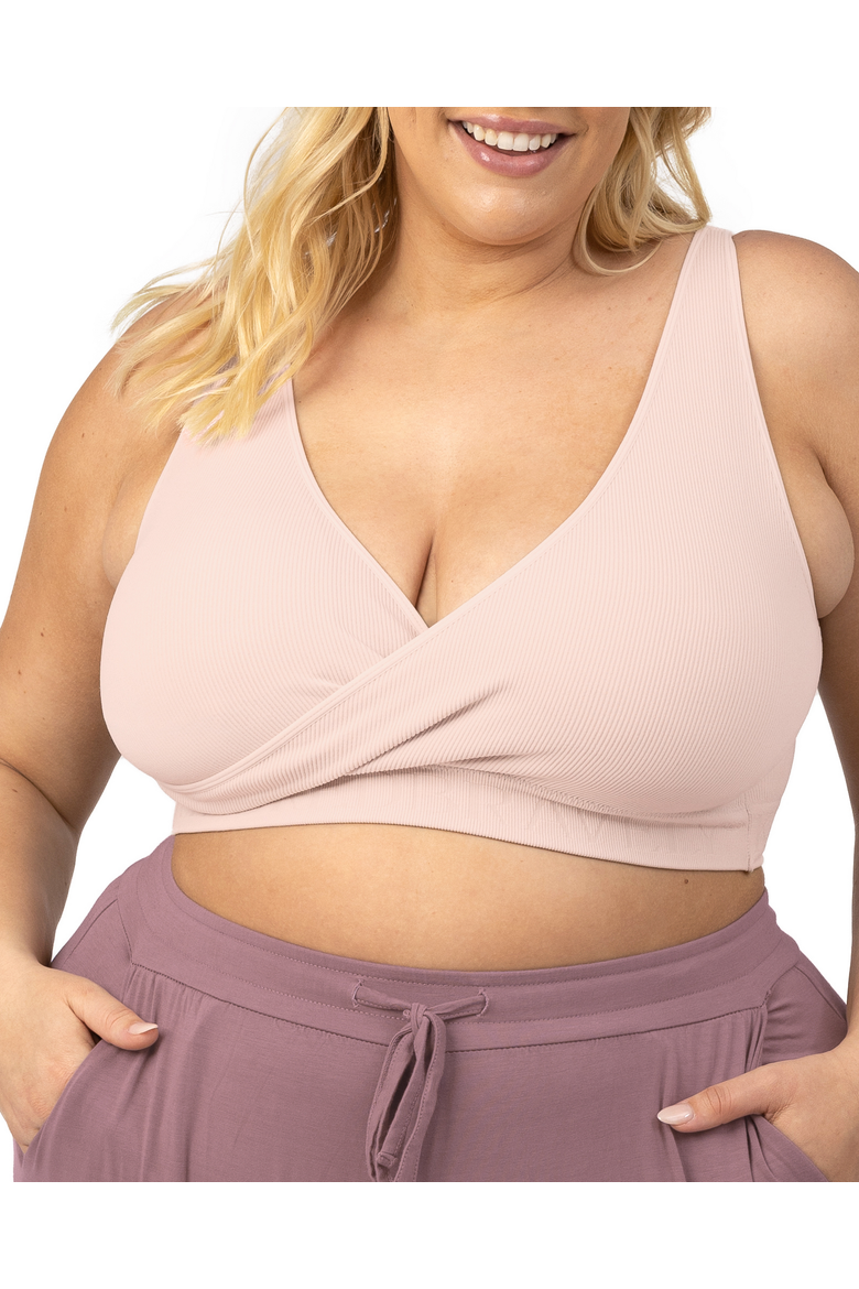 Busty Sublime Adjustable Crossover Nursing & Lounge Bra -Sizing Options from E-I Cup, Main, color, SOFT PINK