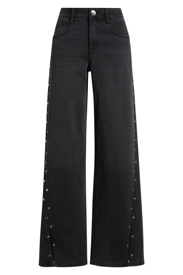 Slit & Studs Jeans, Alternate, color, WASHED BLACK
