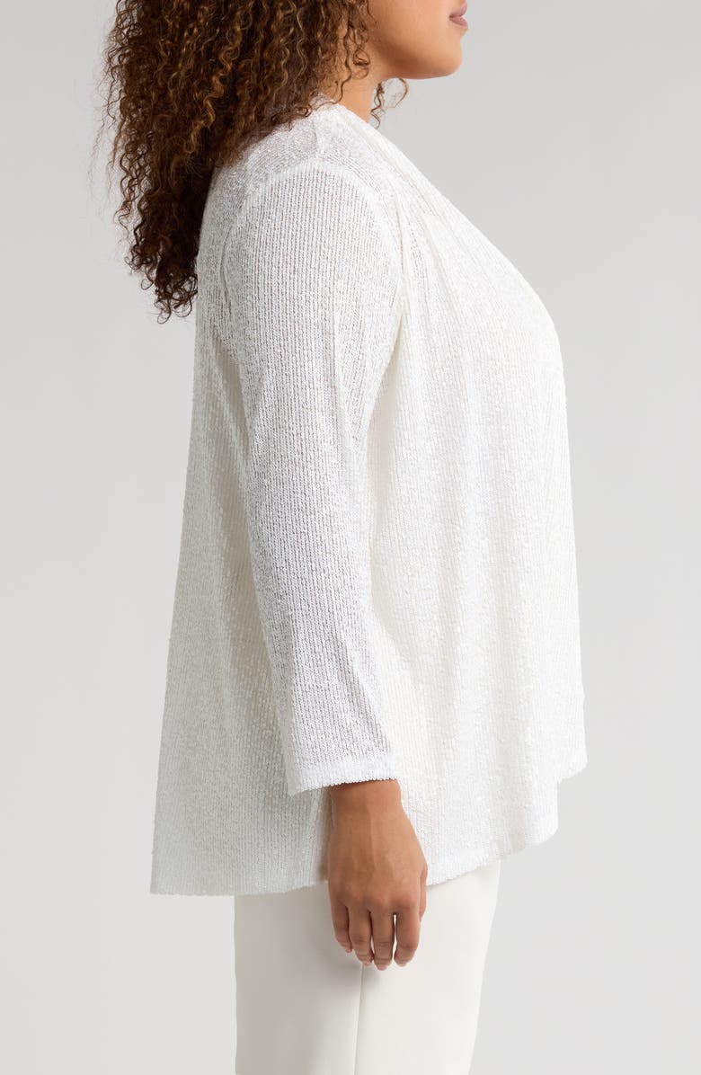Anne Klein Sequin Mesh Cardigan, Alternate, color, 