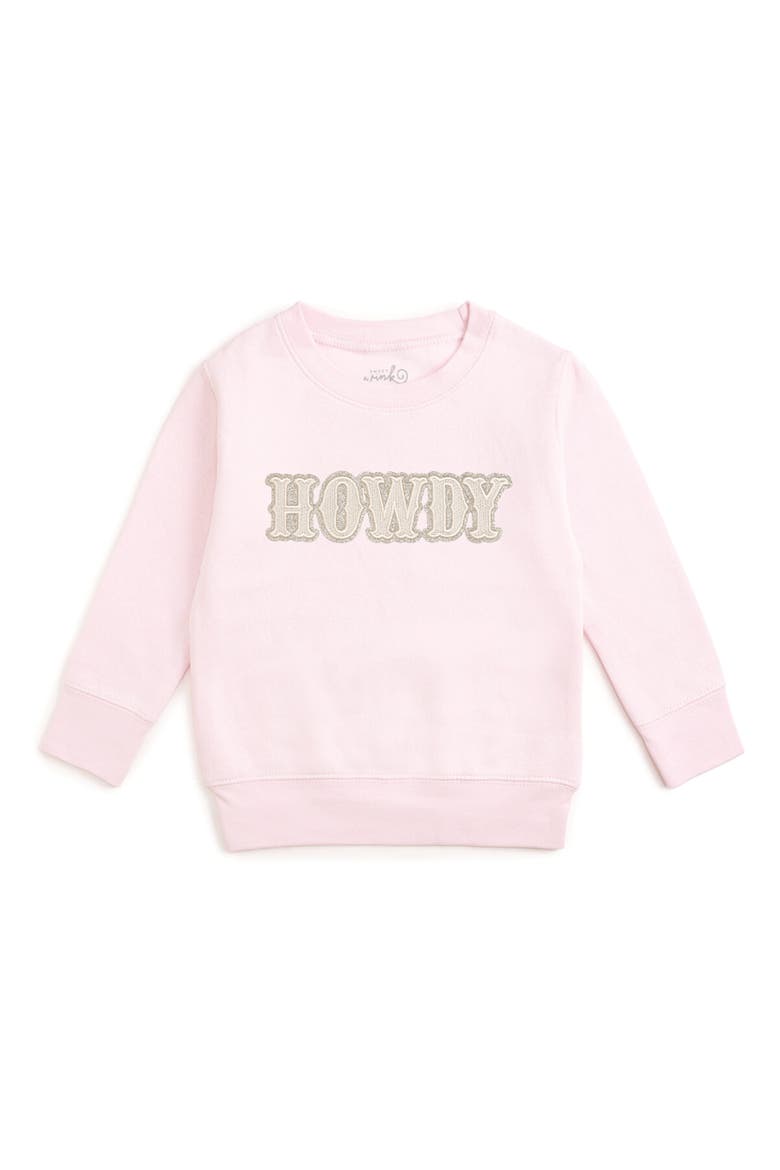 Howdy Patch Western Sweatshirt, Main, color, Ballet Pink