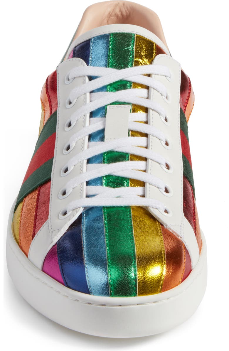 Gucci New Ace Rainbow Sneaker, Alternate, color,