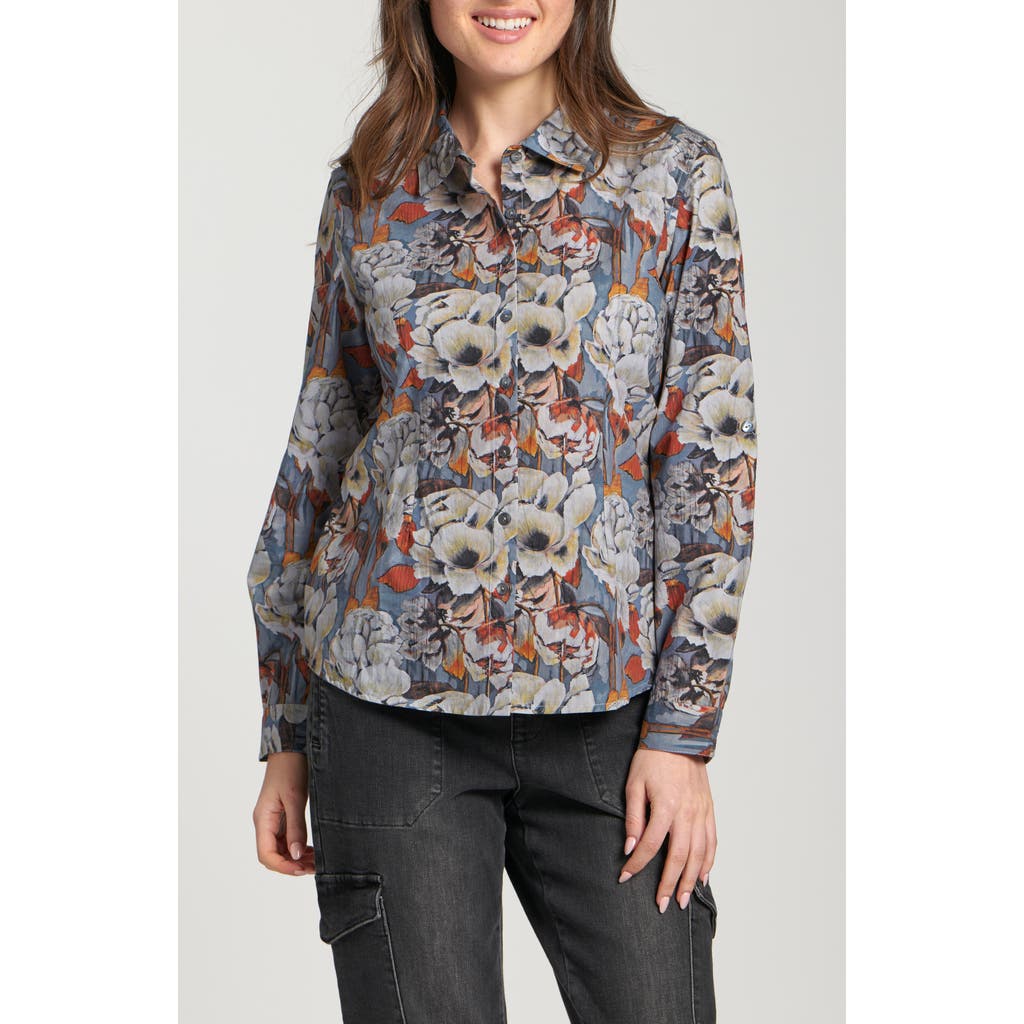 Apny Print Poplin Button-up Shirt In Multi