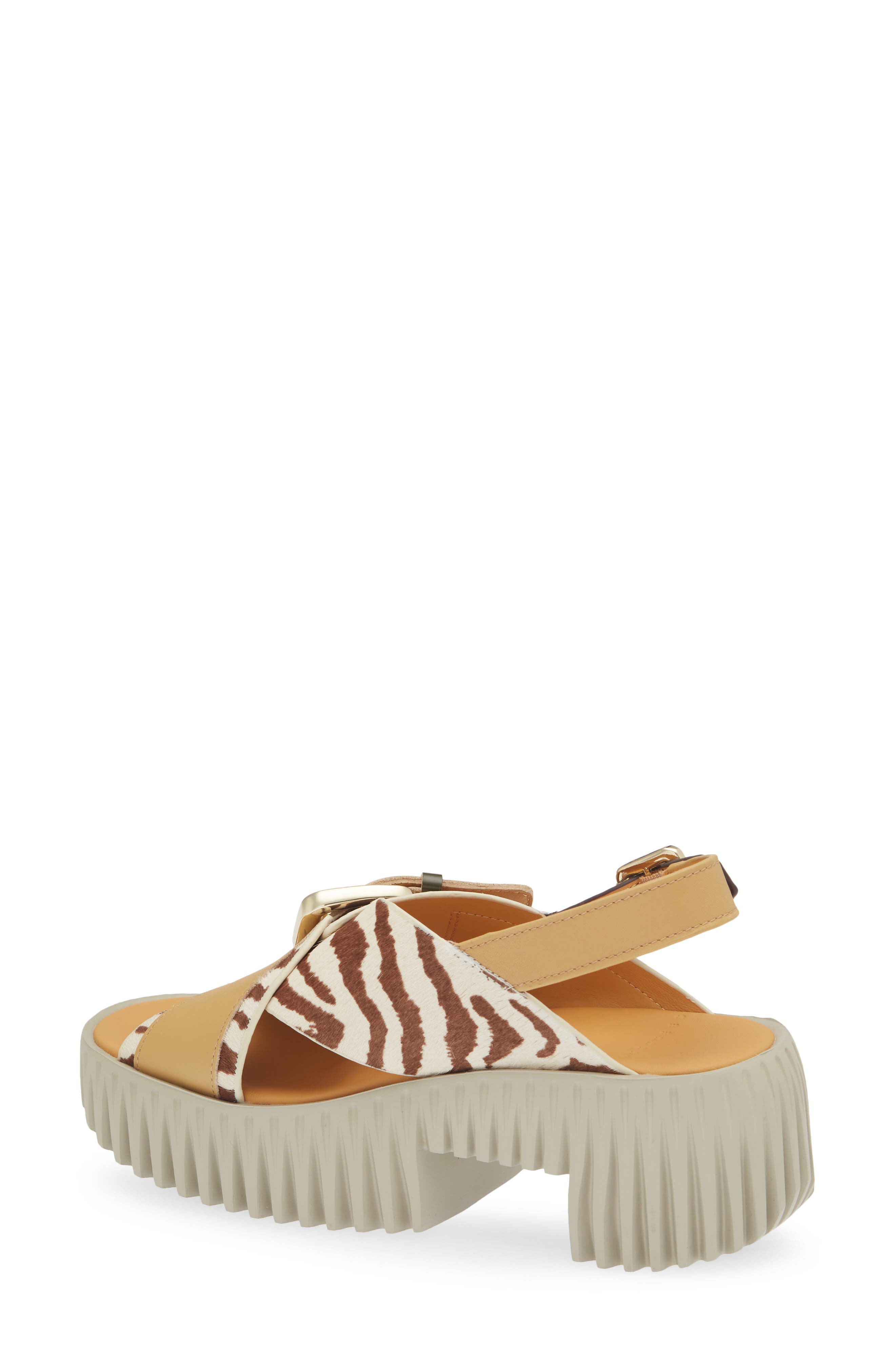 Plia Juno Platform Slingback Sandal, Alternate, color, ZEBRA MIX