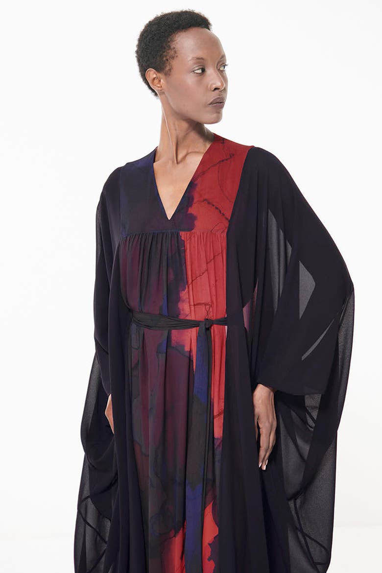 Belted Printed Kaftan, Alternate, color, Multicolor