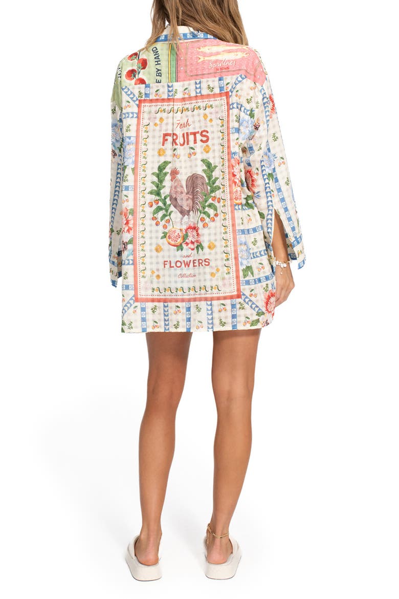 Nalia Cotton Cover-Up Shorts, Alternate, color, WHITE/ BLUE