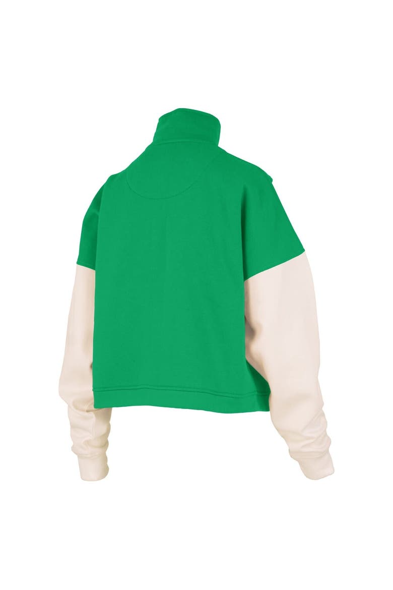 Women's Pressbox  Green Oregon Ducks Ferrara Color Block Quarter-Zip Sweatshirt, Alternate, color, Green