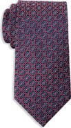 Oak Hill Premium by DXL Big & Tall Tonal Geometric Link Silk Tie