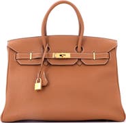 Pre-Owned Hermes Birkin Handbag Brown Togo with Gold Hardware 35