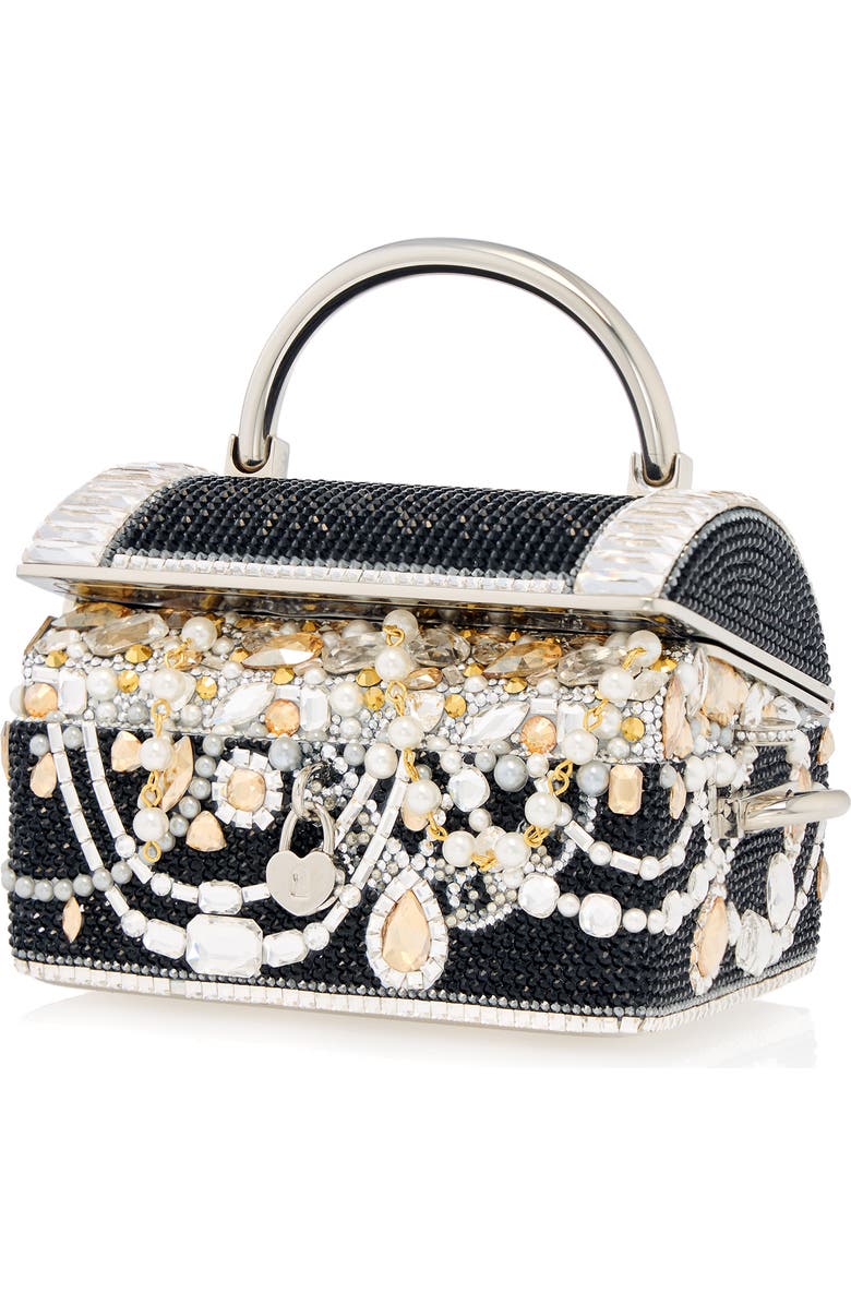 JUDITH LEIBER COUTURE Treasure Chest Clutch, Alternate, color, Silver Jet Multi