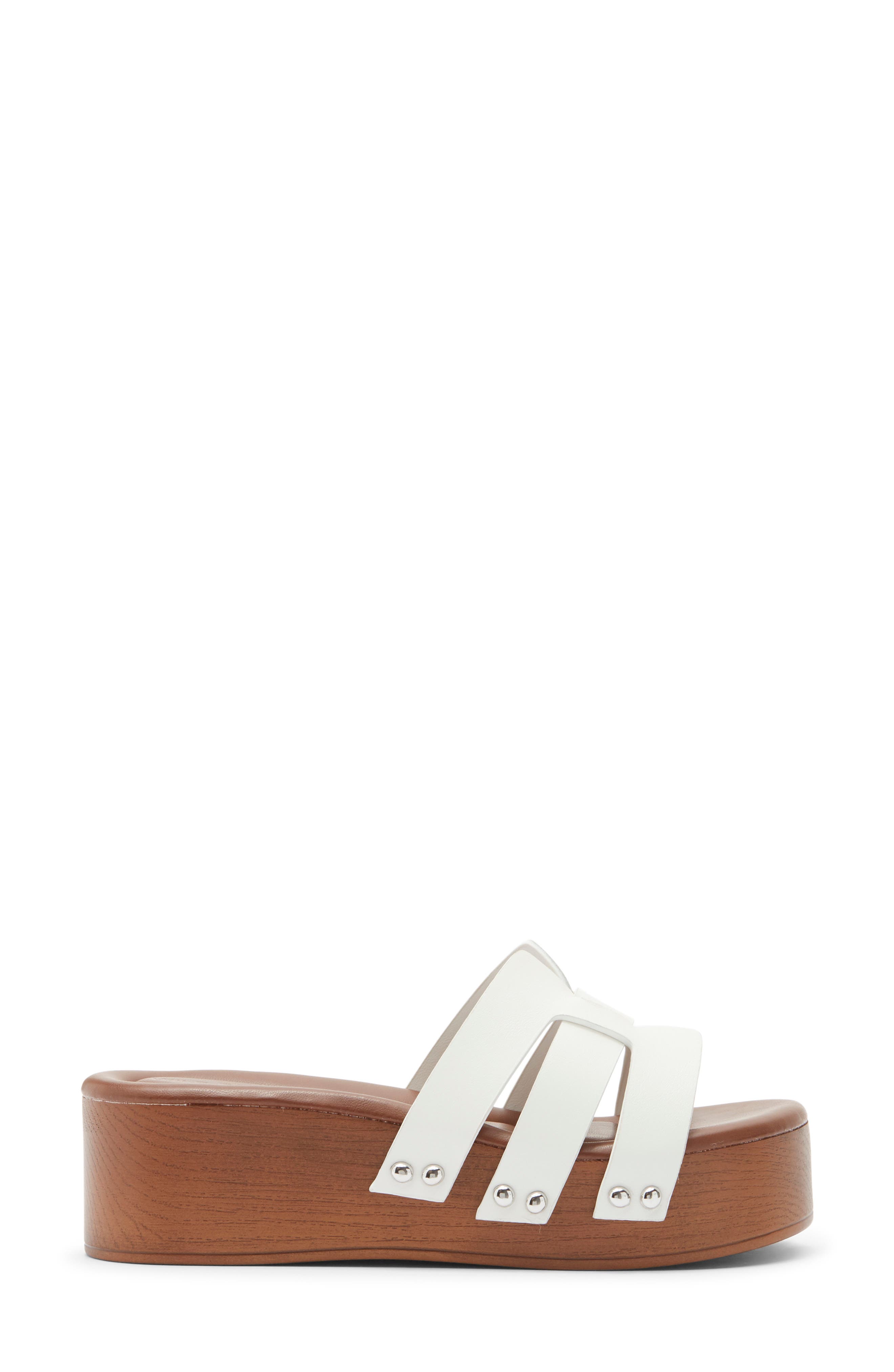 Hipster Platform Wedge Slide Sandal, Alternate, color, WHITE