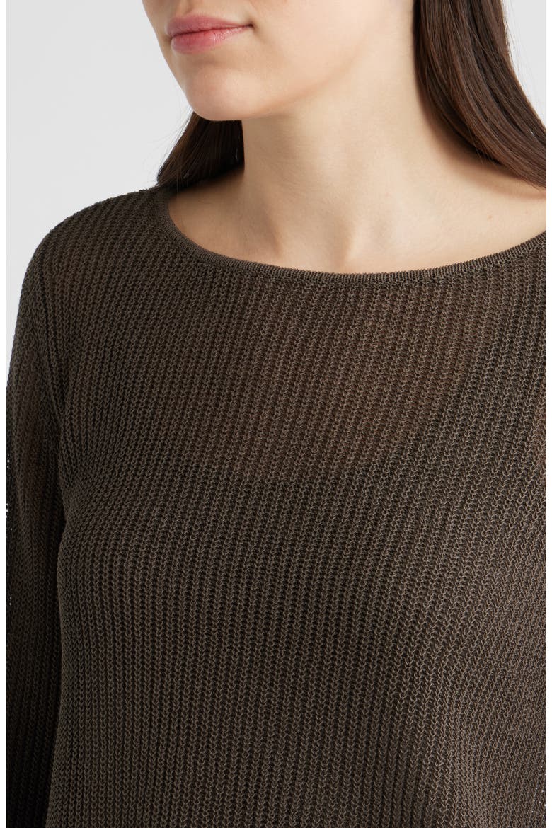 Organic Cotton & Silk Ballet Neck Sweater, Alternate, color, WREN