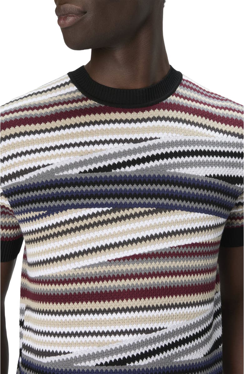 Missoni Short Sleeve T-shirt With Striped Micro Zigzag, Alternate, color, Multicoloured
