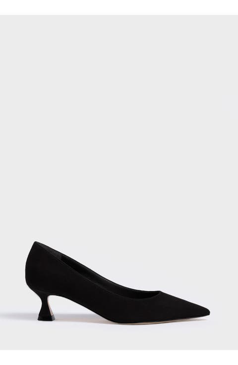 Flared Kitten Heel Pump | Suede
