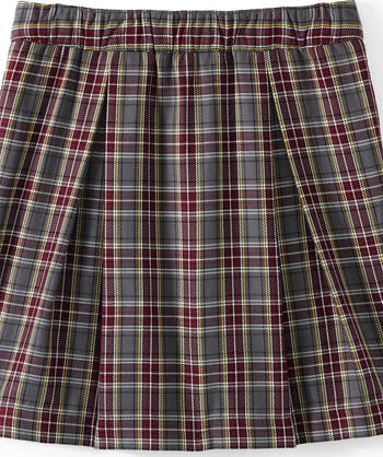 School Uniform Girls Plaid Skort Top of Knee