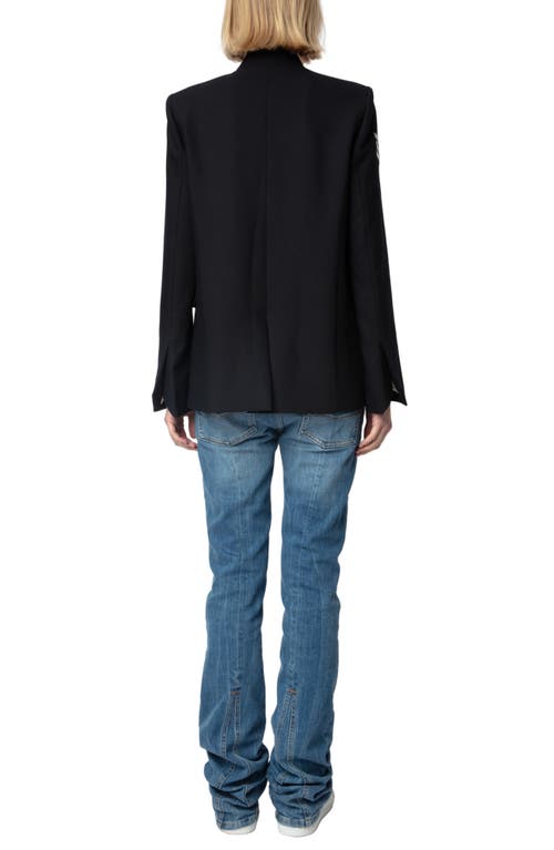 ZADIG & VOLTAIRE ZADIG & VOLTAIRE VERY BIS MULTISTRASS OPEN FRONT BLAZER 
