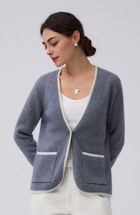 Wool Cashmere Sweater Blazer