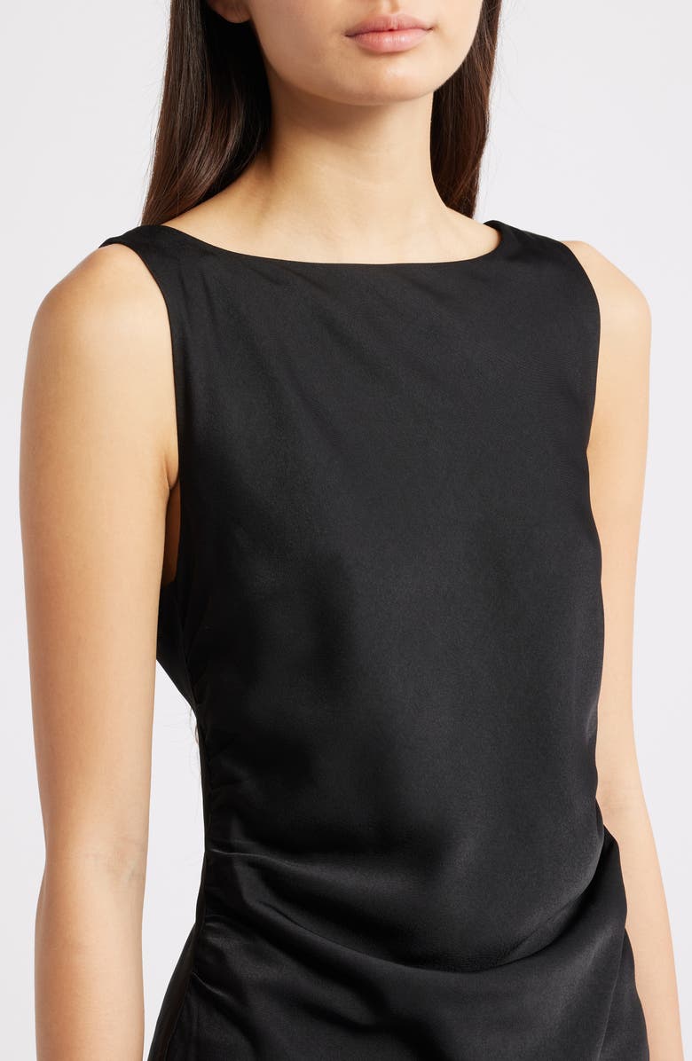 WAYF Isadora Open Cowl Back Cocktail Dress, Alternate, color, Black