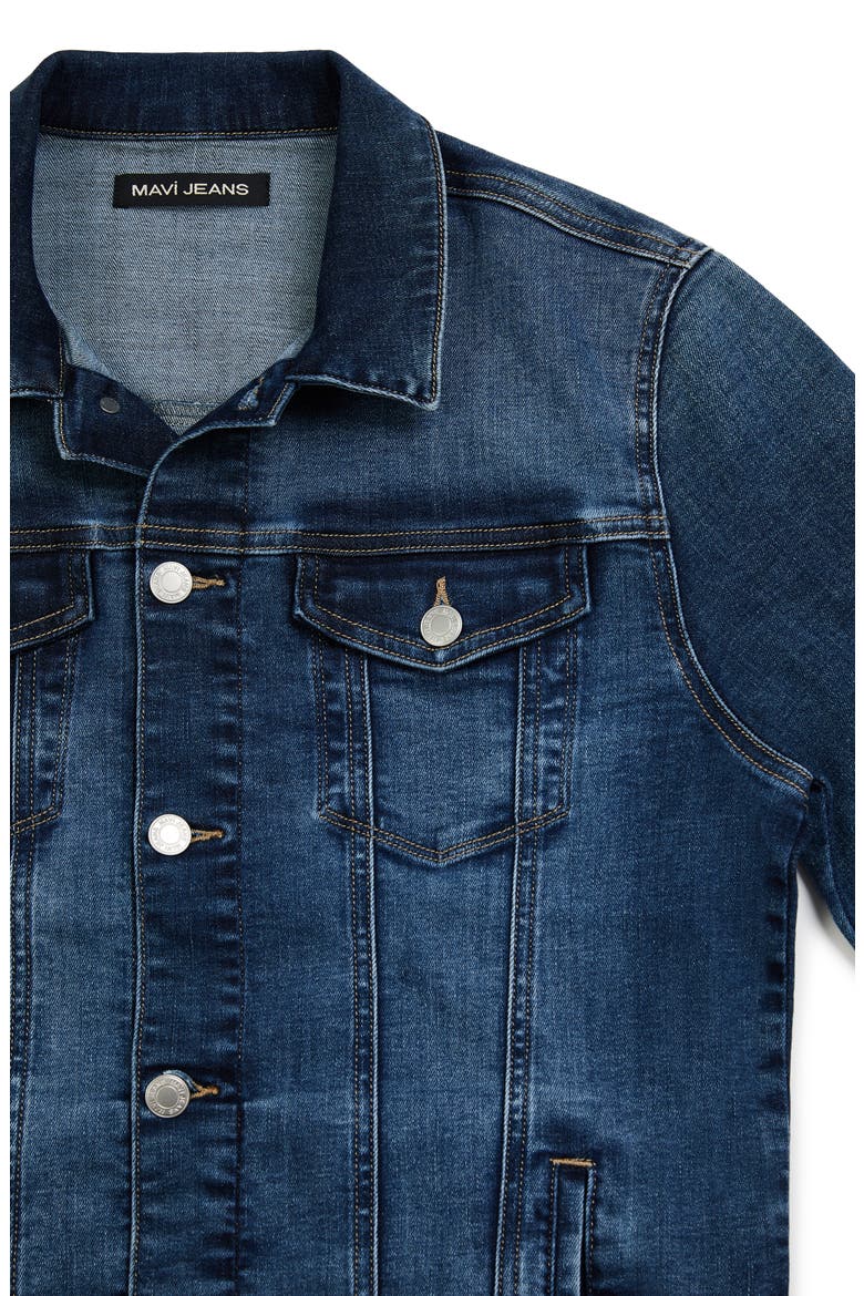 Frank Denim Trucker Jacket, Alternate, color, DARK FOGGY FEATHER BLUE