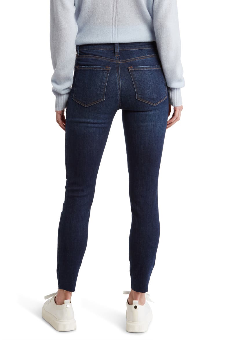 Ellie High Waist Raw Hem Skinny Jeans, Alternate, color, NORTH DENLEY DK