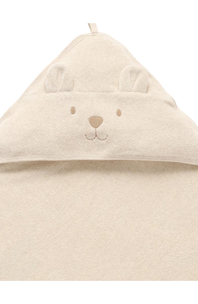 Purebaby Bear Hooded Towel, Alternate, color, Wheat Melange