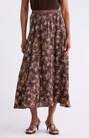 MAX STUDIO Satin Midi Skirt
