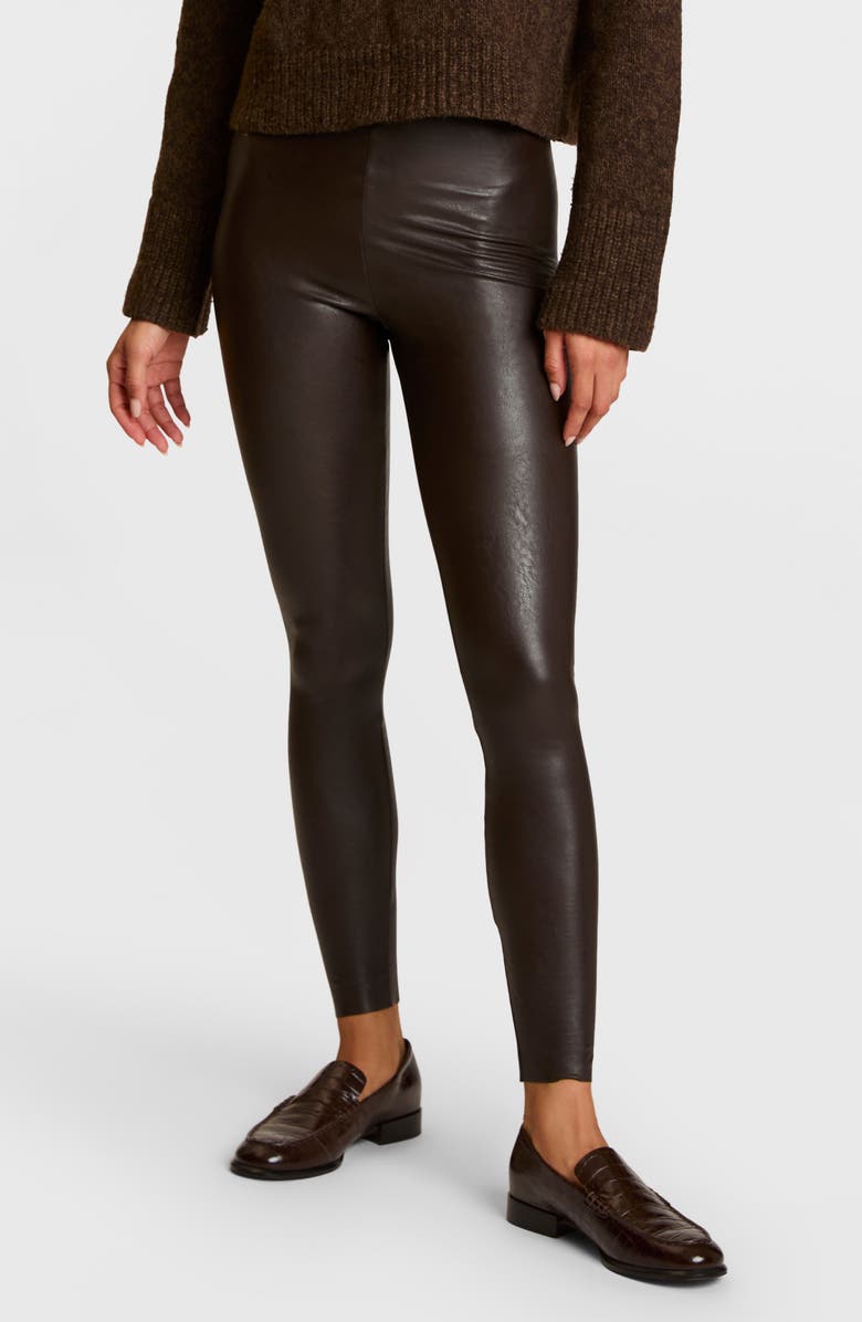 Commando Control Top Faux Leather Leggings, Main, color, Espresso