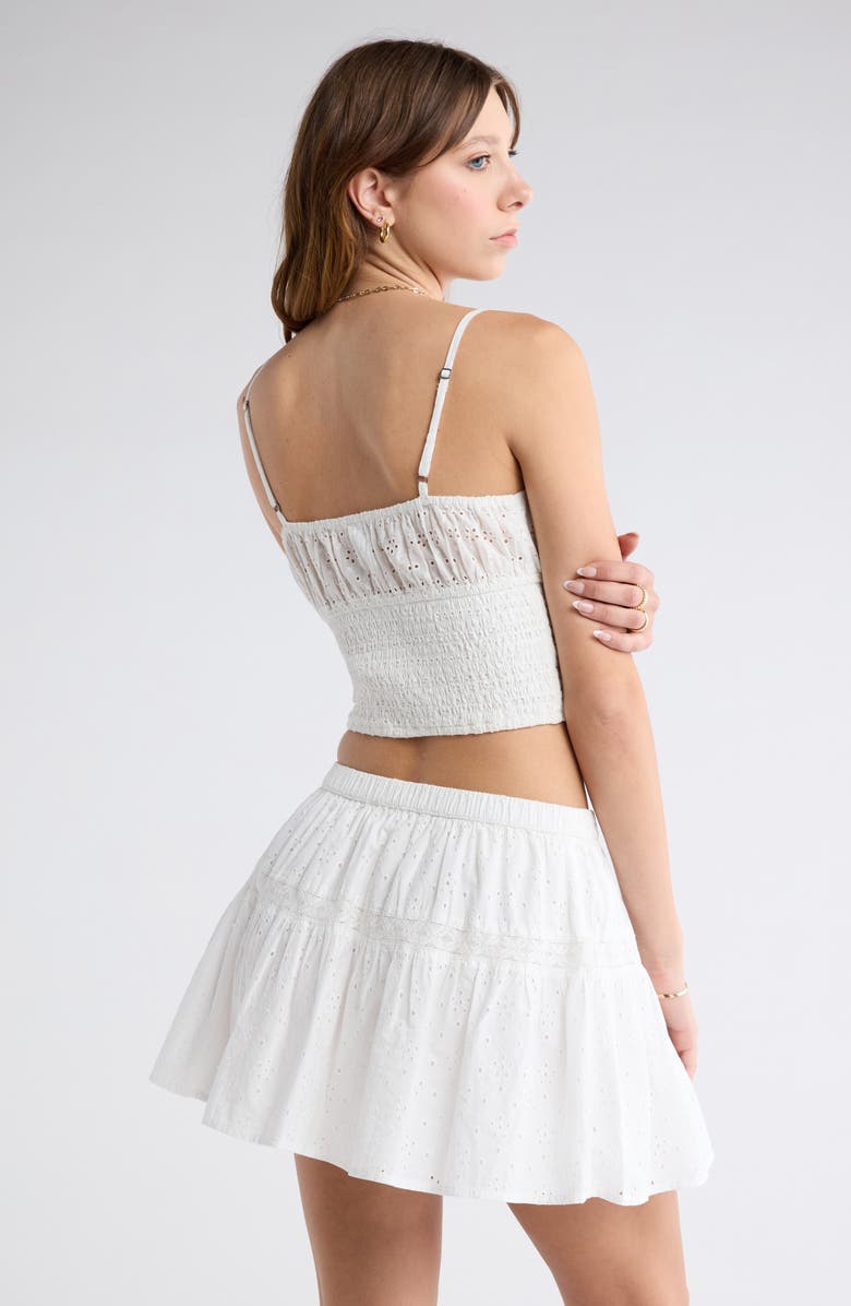 Abound Smocked Cotton Camisole, Alternate, color, White Blanc