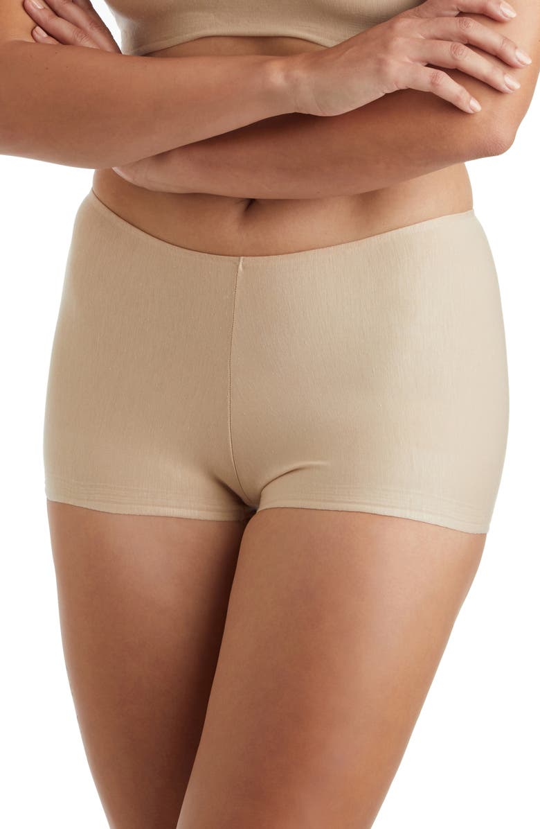 TC Wonderful Edge<sup>®</sup> 3-Pack Cotton & Modal Boyshorts, Main, color, Warm Beige
