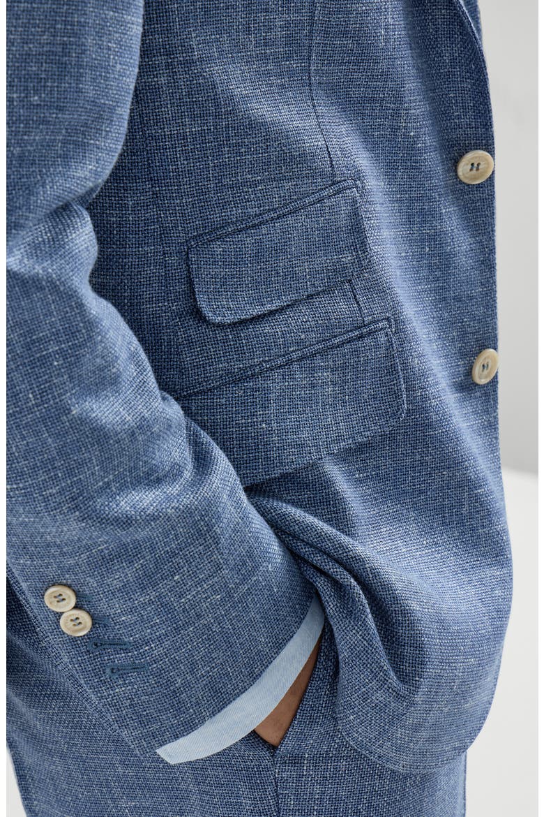 Hopsack deconstructed blazer, Alternate, color, Denim