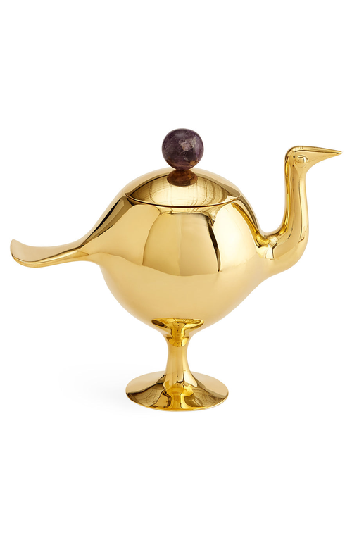 Jonathan Adler Brass Bird Box In Gold