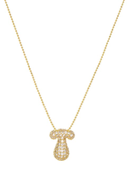 Pavé Bubble Initial Pendant Necklace