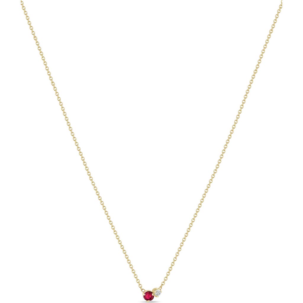 Zoë Chicco 14k Gold Mixed Stone Pendant Necklace