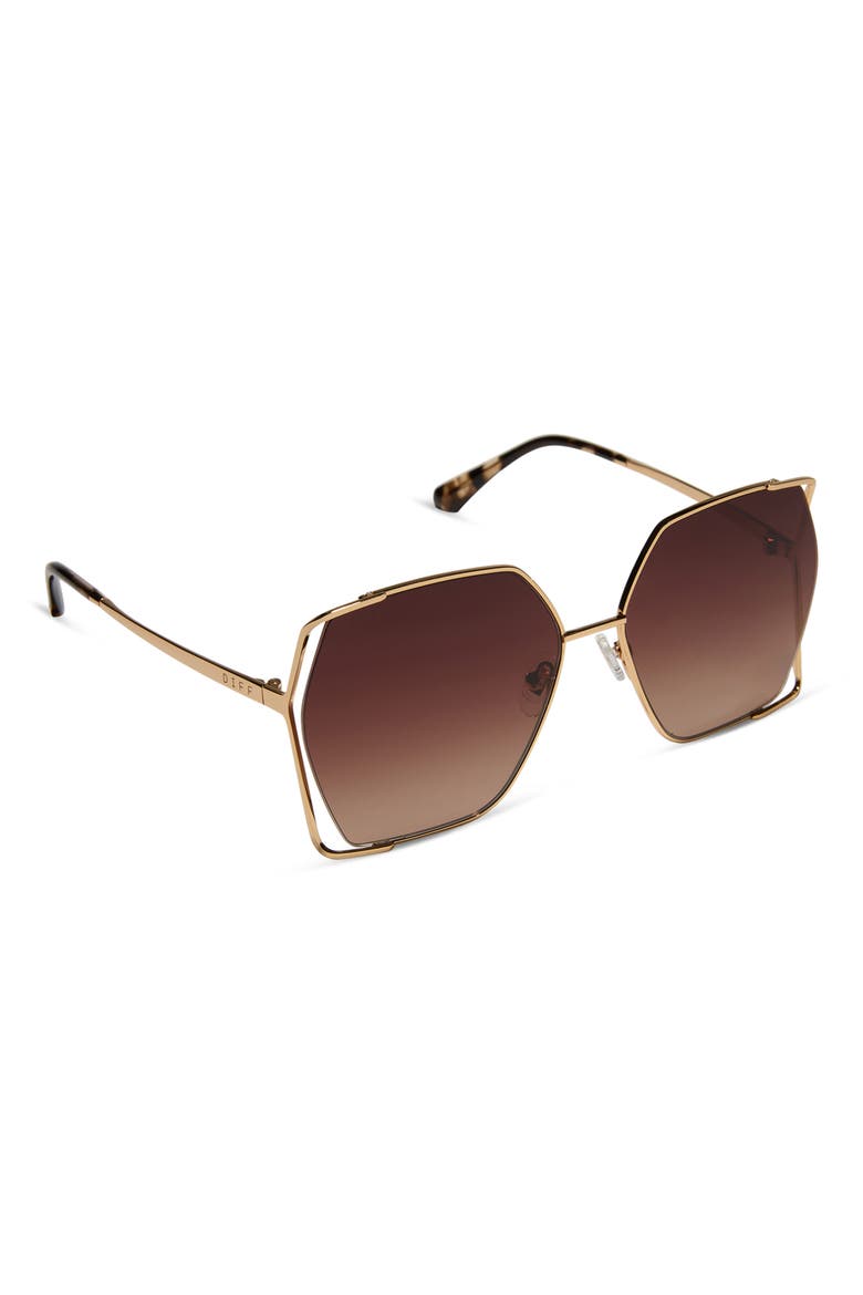 Donna IV 61mm Gradient Square Sunglasses, Alternate, color, BROWN GRADIENT