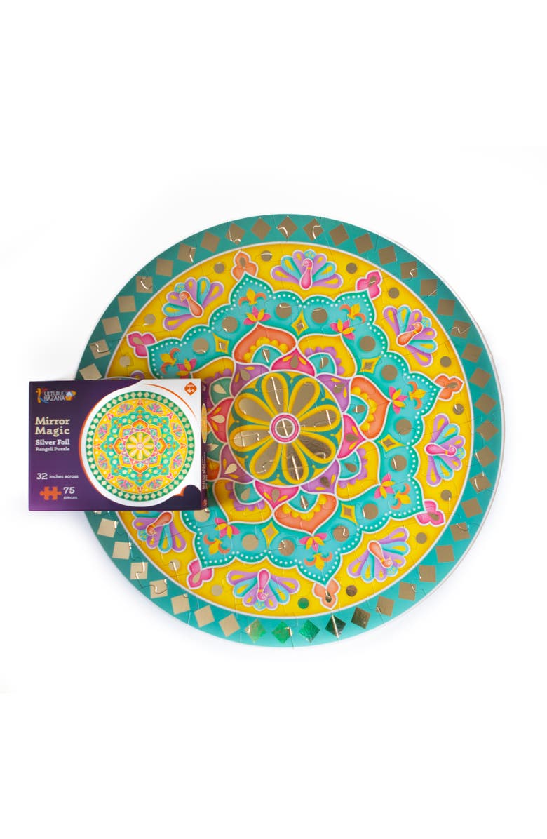 KULTURE KHAZANA Magic Mirror Silver Foil Rangoli Puzzle - 75 pcs, Alternate, color, Multi-Color