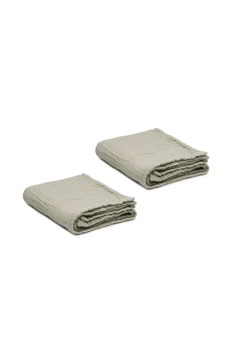 Olive & Linen Soho Supersoft 4-Layer Cotton Gauze Hand Towels - Set of 2, Main, color, Sage Green